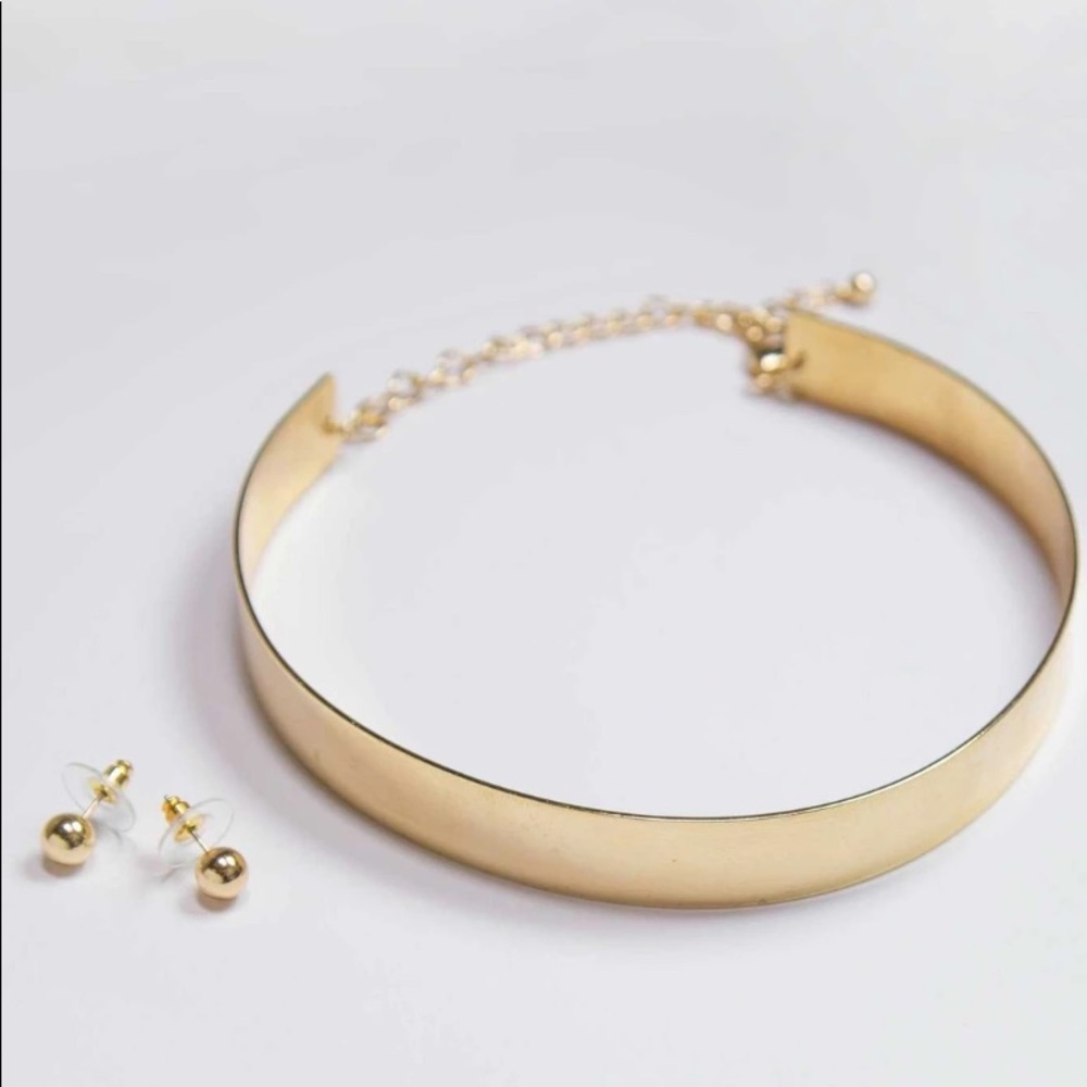 Gold Glam Metal Choker Set